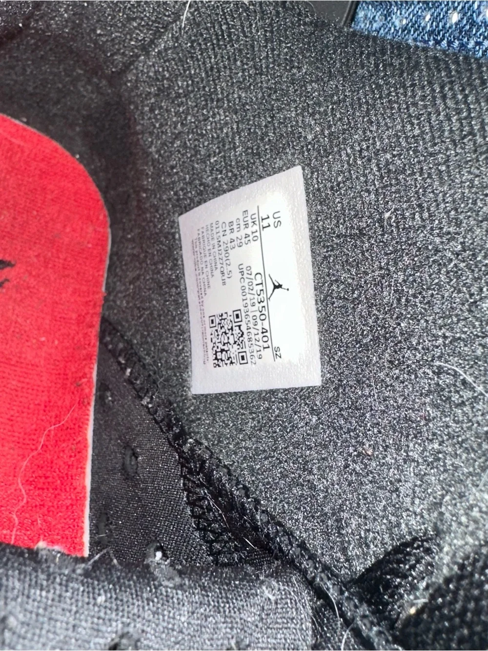 Air Jordan 6 Washed Denim Sneakers- Used 2019 Discontinued